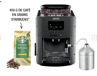 Machine à café à grain Essential Krups + 450 g de café Starbucks à 359,99€