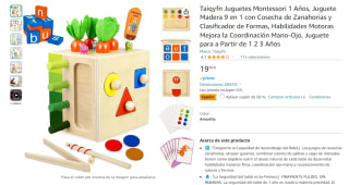 Juguete Madera 9 en 1 con Cosecha de Zanahorias y Clasificador de Formas por 9,99€