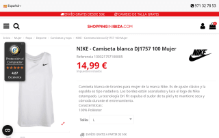 Camiseta Nike mujer Dri fit por 14,99€