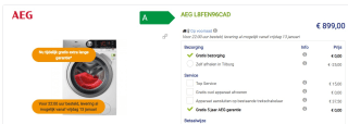 AEG wasmachine L8FEN96CAD voor €899 bij Beterwitgoed