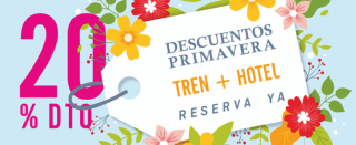 20% de descuento y además acumula Puntos Renfe en cualquier compra de tren+hotel de Renfe Viajes