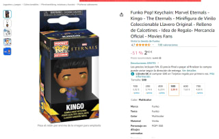 Llavero Funko Pop, Keychain: Marvel Eternals - Kingo por 2,95€