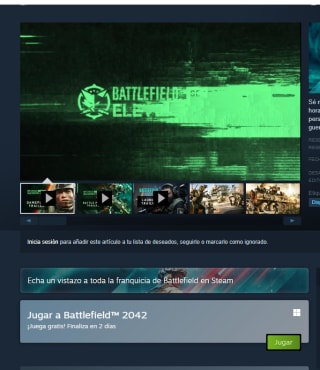 Juega gratis desde Steam aBattlefield™ 2042