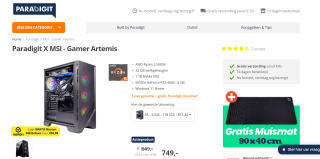 Paradigit X MSI - Gamer Artemis voor €749 bij Paradigit