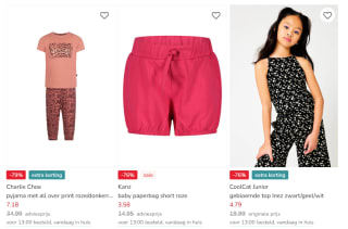 Sale tot -76% + 20% EXTRA korting bij Kleertjes.com