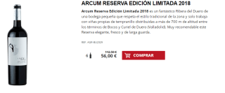 6 Botellas de Arcum Reserva Edición Limitada 2018 por 46€