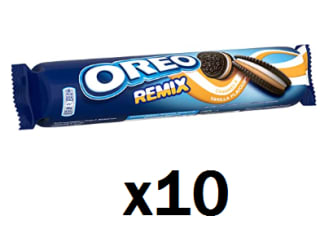 Pack 10 Galletas rellenas de crema sabor vainilla y caramelo Remix Oreo 157 g. por 10.4€