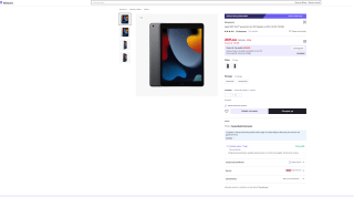 Apple 2021 iPad 9.ª generación 10,2 Pulgadas Wi-Fi 64 GB por solo 259€ (Nuevos usuarios por 249€)