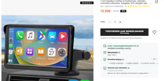 7-inch draadloze CarPlay en Android Auto met gps voor €12 bij Shein
