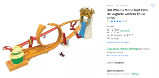 Pista Hot Wheels Mario Kart Carrera En la Selva por $779 | Mercado Libre