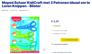 Maped KidiCraft kinderscharen voor €3,29 bij SupraBazar