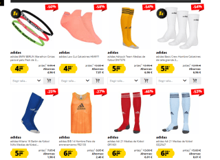 3x2 en artículos Adidas desde Deportes outle