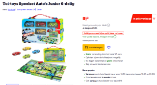 Toi-toys Speelset Auto's Junior 6-delig voor €9,18 bij Bol