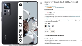 Xiaomi 12T Pro - 8GB + 256GB - Zwart voor €507,24 bij Amazon