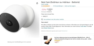 Google Nest Cam beveiligingscamera voor €122 bij Amazon