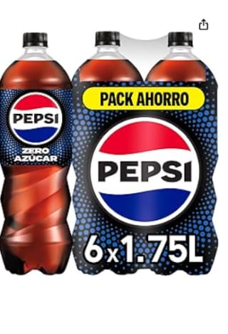 6 Botellas de PEPSI ZERO Refresco de cola sin azúcar botella 1,75 l por 6.24€