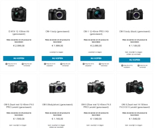 35% extra korting op refurbished camera's en lenzen bij OM System