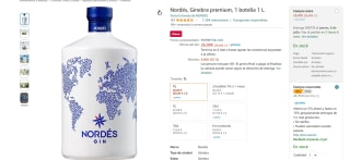 botella de 1l. Nordés, Ginebra premium por 24,70€