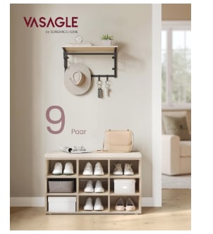 Banc à chaussures SONGMICS avec siège - 9 compartiment à 34,99€