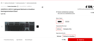 Logitech G915 X Lightspeed Wireless Gaming Toetsenbord voor €139 bij de Mediamarkt