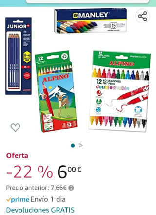 Alpino Lote Material Escolar por 6€.