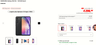 Samsung Galaxy A54 5G - 128GB - Awesome Black voor €296,68 bij de Mediamarkt