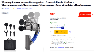 Bluemay Revolutionaire Massage Gun voor €29,95 bij Bol