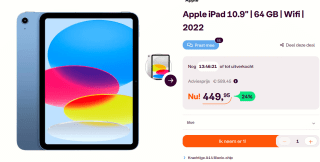 Apple iPad 2022 WiFi 64GB Blauw voor €449,15 bij Ibood