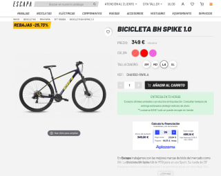 Bicicleta BH SPIKE 1.0 MTB montaña por solo 349€