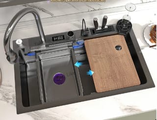 Fregadero cascada cocina acero inoxidable con pantalla Digital por 143,69€