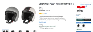 ULTIMATE SPEED® Jethelm met vizier in maat S voor €19,99 in de Lidl webshop