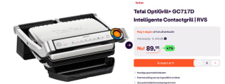 Tefal OptiGrill+ GC717D - Intelligente Contactgrill voor €89,95 bij Ibood
