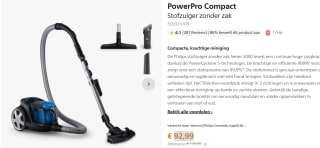 Philips PowerPro Compact FC9331/09 - Stofzuiger zonder zak voor €92,99 in de Philips store
