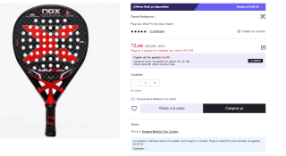 Pala de Padel Nox Mm2 Pro por 72€ (Cuenta Nueva 60€)