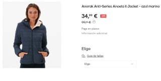 Chaqueta Rip Curl Anti-Series Anoeta II azul oscuro mujer por 34.99€