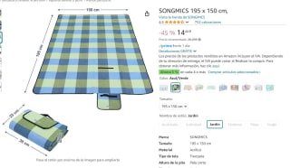 Manta Songmics transportable por 12,80€