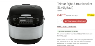 Tristar Multi- & Rijstkoker 5 Liter voor €47,88 bij Asianfoodlovers