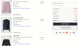 20% korting extra korting in de sale tot 78% op topmerken zoals Hugo, Boss en meer van Peek & Cloppenburg