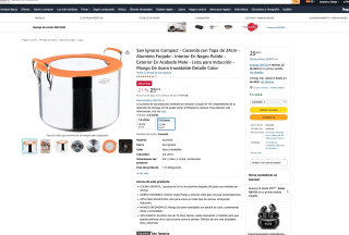 San Ignacio Compact Cacerola con Tapa de 24cm Aluminio Forjado Interior Negro Pulido Exterior Acabado Mate por 25€