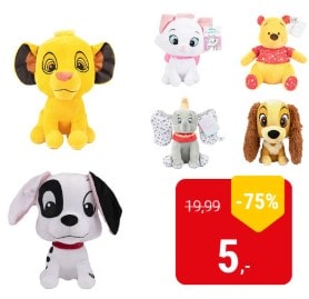 Diverse Disney Knuffels met geluid voor €5 bij Lobbes