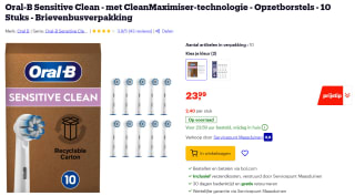 Oral-b Sensitive 10 borstels voor €23,99 bij Bol.com