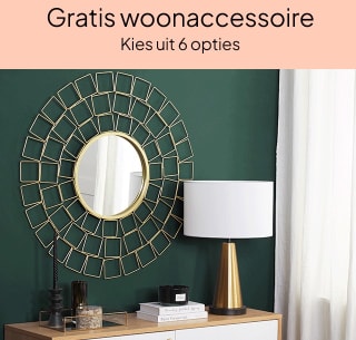 Gratis woonaccessoire bij besteding vanaf €600 bij Beliani