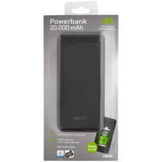 Grixx - Powerbank - 20.000 mAh voor €15,95 bij de Action