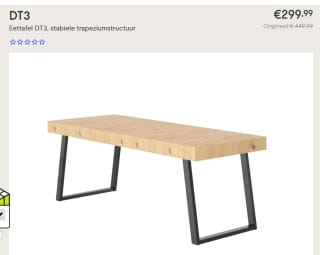 FlexiSpot DT3 Uitschuifbare Eettafel 140-180cm voor €299,99