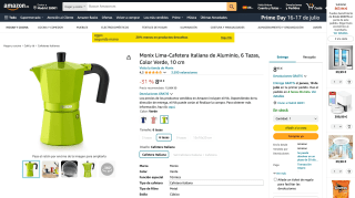 Monix Lima-Cafetera Italiana por 8,93€