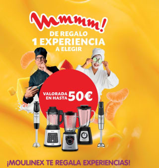Moulinex regala experiencias (valorados en 50€) por comprar batidoras