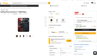 Nothing Phone 2a 5G 6,7'' 128GB por solo 249€