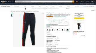 Pantalones Joma Championship IV Hombre por 12,49€