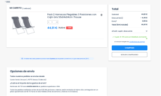 Pack 2 Hamacas Plegables con Cojín 56x94x94cm 7house por 44,41€