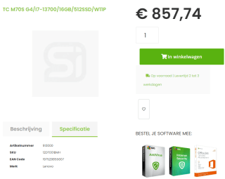 Lenovo ThinkCentre M70s Gen 4 voor €857,74 bij SiComputers